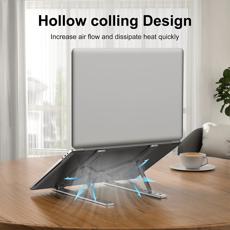 Compro™ Folding Adjustable Aluminum Laptop Stand + FREE POUCH